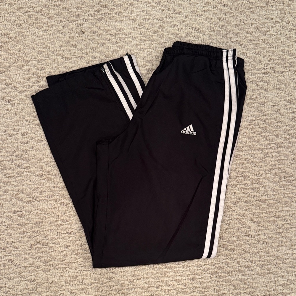 Adidas Black Pants with White Stripes